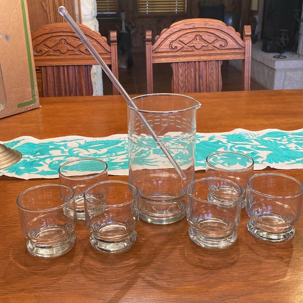 Martini drink pitcher and glasses